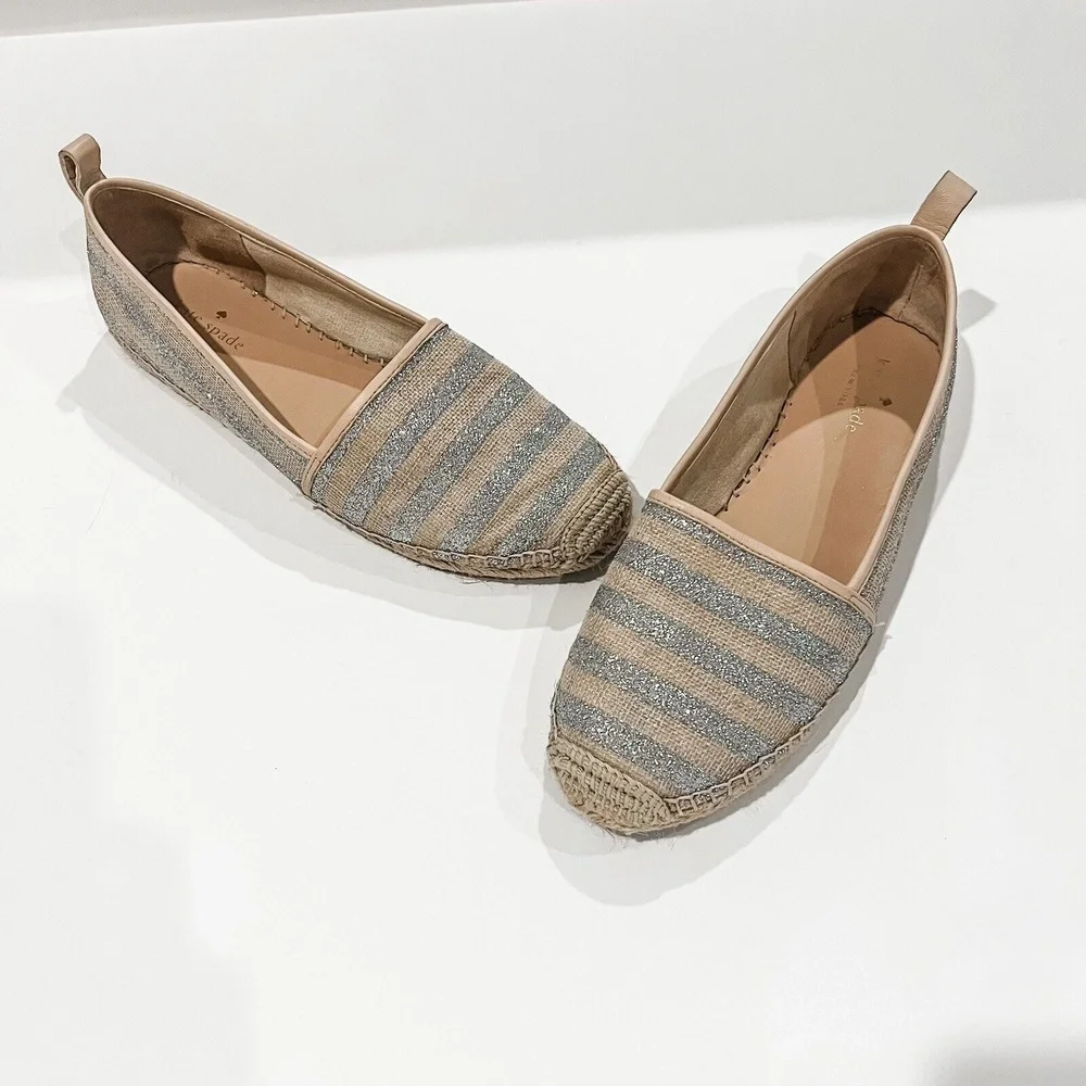 kate spade Silver Glitter Espadrille size 9.5